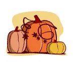 Pumpkin painting illustration