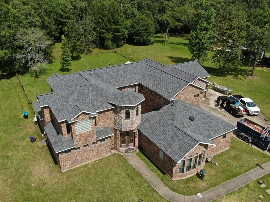 Shingle roof installation in progress in Lufkin, Texas