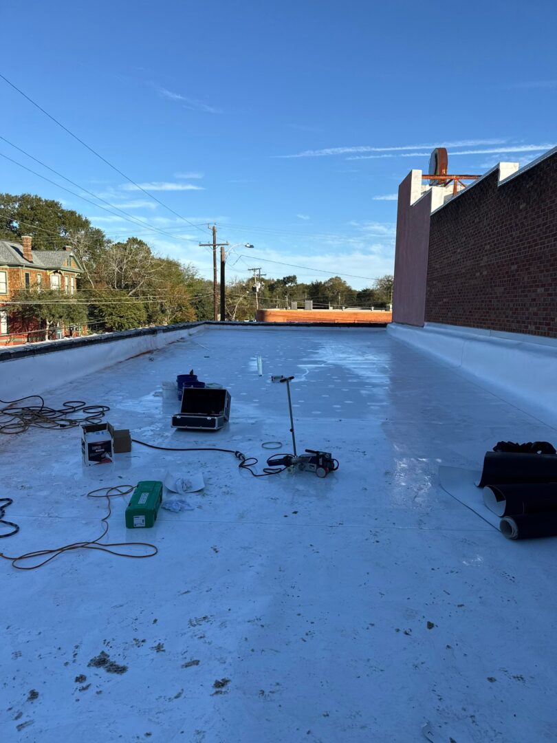 Commercial roof installation at this building in Lufkin Texas