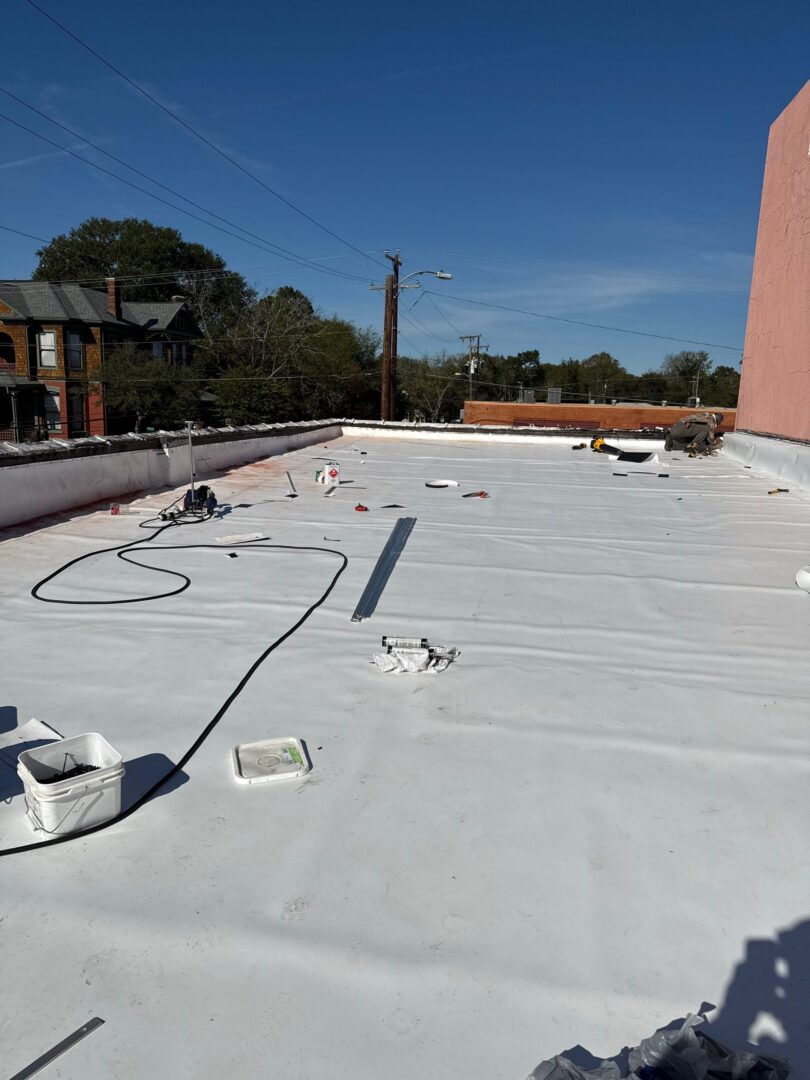 Fixed roof leaks on this commercial building in Lufkin Texas