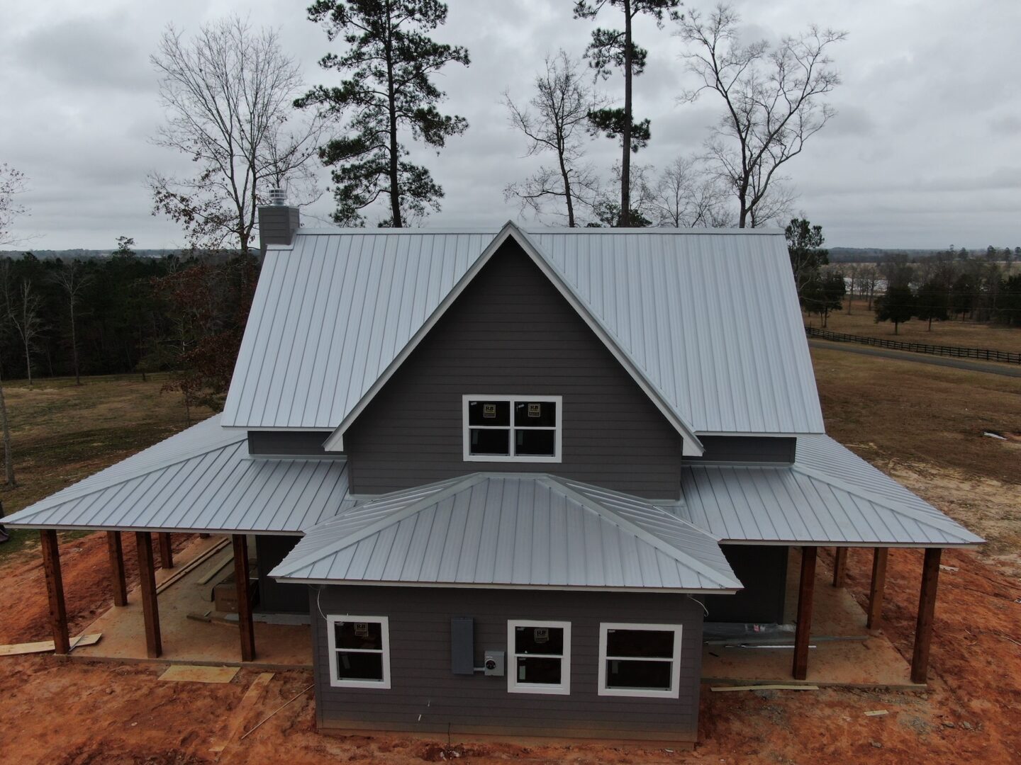 New home with a new metal roof in Lufkin Texas