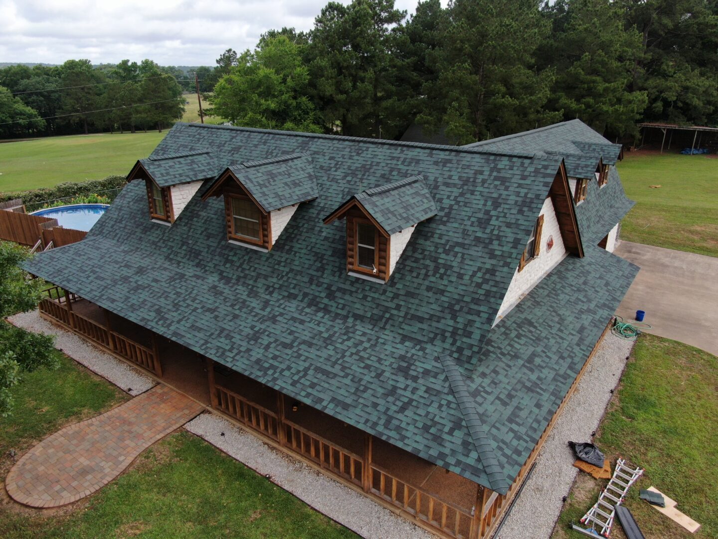 New installed roof at this customers home in Lufkin Texas
